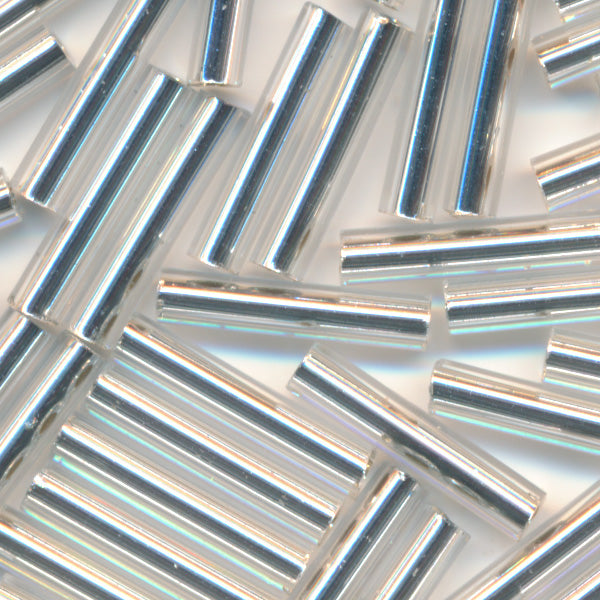MIYUKI Bugle Seed Beads #1 Silver (Silverline)