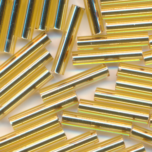 MIYUKI Bugle Seed Beads #3 Golden Brown (Silverline)