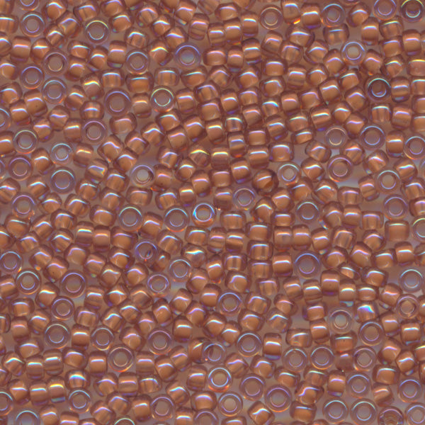 MIYUKI Round Rocaille Seed Beads #337 Peach Lined Light Amethyst (Inside Color)