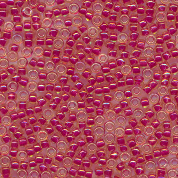 MIYUKI Round Rocaille Seed Beads #363 Light Cranberry Lined Golden Brown (Inside Color)