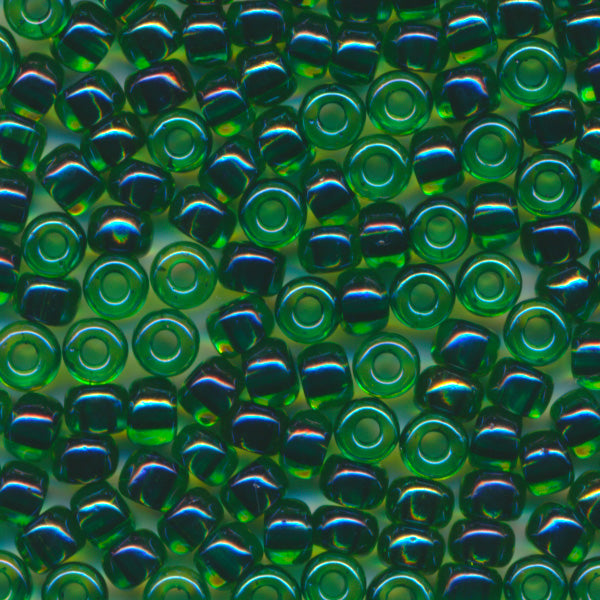 MIYUKI Round Rocaille Seed Beads #332 Blue Lined Lime (Inside Color)