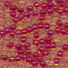 MIYUKI Round Rocaille Seed Beads #363 Light Cranberry Lined Golden Brown (Inside Color)