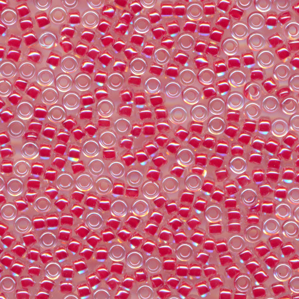 MIYUKI Round Rocaille Seed Beads #226 Red Line Crystal (Inside Color Luster)