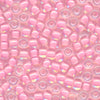 MIYUKI Round Rocaille Seed Beads #207 Light Pink Lined Crystal (Inside Color Luster)