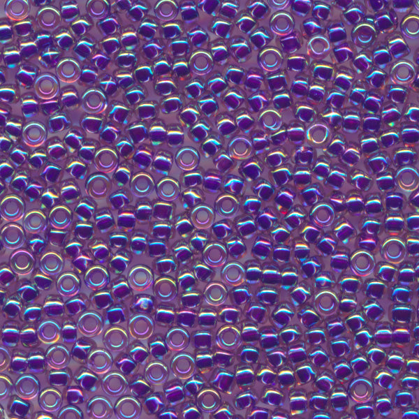 MIYUKI Round Rocaille Seed Beads #356 Purple Lined Light Amethyst (Inside Color Rainbow)