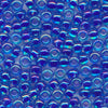 MIYUKI Round Rocaille Seed Beads #353 Cobalt Lined Aqua (Inside Color Rainbow)