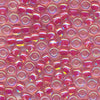 MIYUKI Round Rocaille Seed Beads #355 Magenta Lined Peach (Inside Color Rainbow)