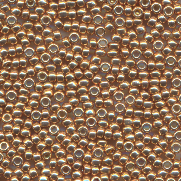 MIYUKI Round Rocaille Seed Beads #4204 Champagne Gold (Duracoat Galvanize)