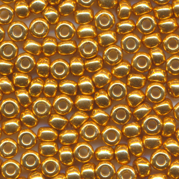 MIYUKI Round Rocaille Seed Beads #4203 Yellow Gold (Duracoat Galvanize)