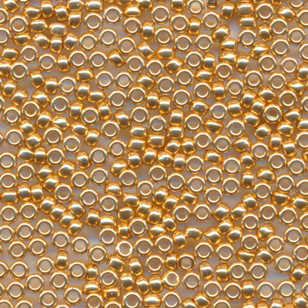 MIYUKI Round Rocaille Seed Beads #182 Dyed Gold (Galvanize)