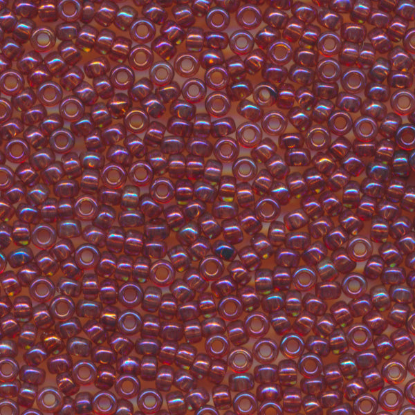 MIYUKI Round Rocaille Seed Beads #302 Crystal AB (Wine Gold Luster)