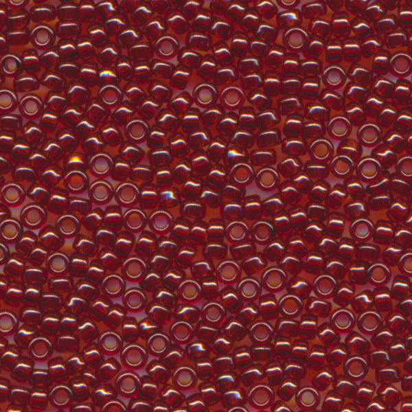 MIYUKI Round Rocaille Seed Beads #304 Red (Gold Luster)