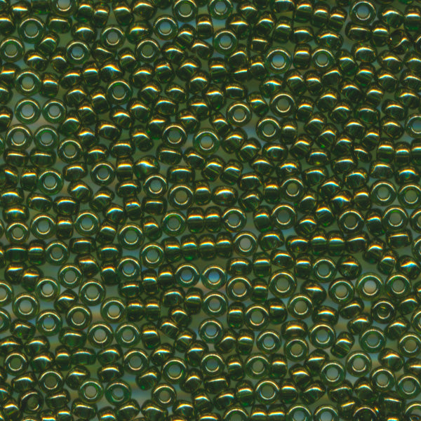 MIYUKI Round Rocaille Seed Beads #306 Green (Gold Luster)