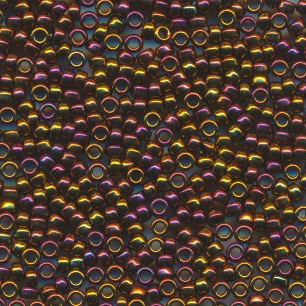MIYUKI Round Rocaille Seed Beads #462 Bronze Luster AB (Metallic)