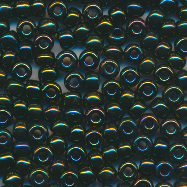 MIYUKI Round Rocaille Seed Beads #453 Iridescent Green (Metallic)