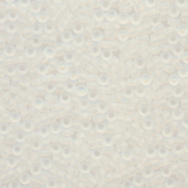 MIYUKI Round Rocaille Seed Beads #131F Crystal (Transparent Frost)