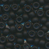 MIYUKI Round Rocaille Seed Beads #401F Black (Opaque Frost)