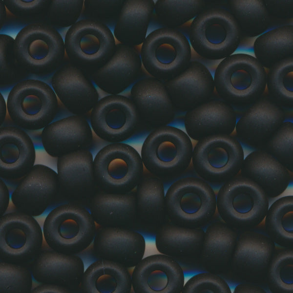 MIYUKI Round Rocaille Seed Beads #401F Black (Opaque Frost)