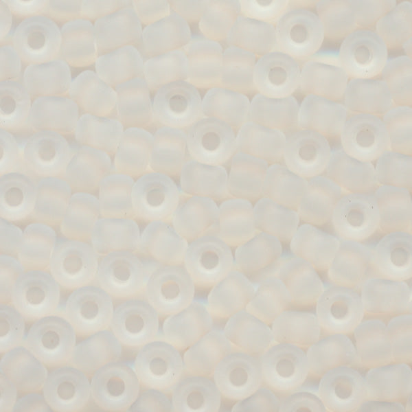 MIYUKI Round Rocaille Seed Beads #131F Crystal (Transparent Frost)