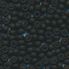 MIYUKI Round Rocaille Seed Beads #401F Black (Opaque Frost)