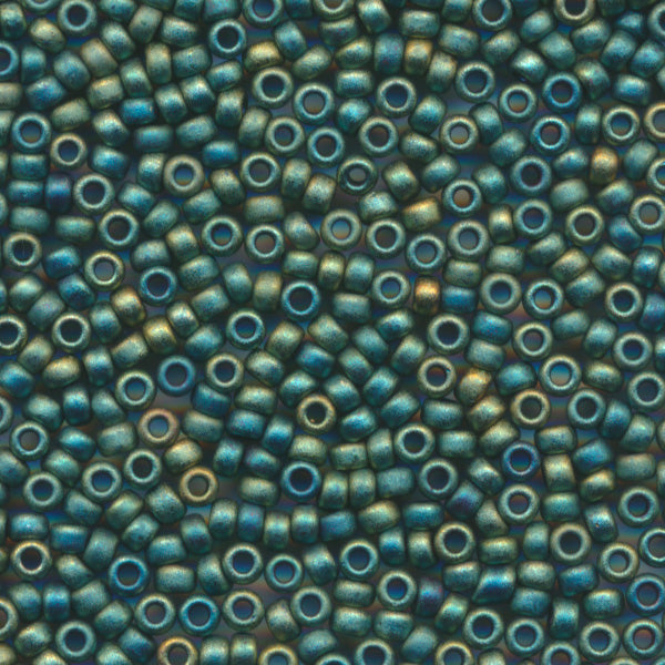 MIYUKI Round Rocaille Seed Beads #2008 Bronze Green (Metallic Frost)