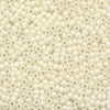 MIYUKI Round Rocaille Seed Beads #2021 Ivory Luster (Opaque Frost)