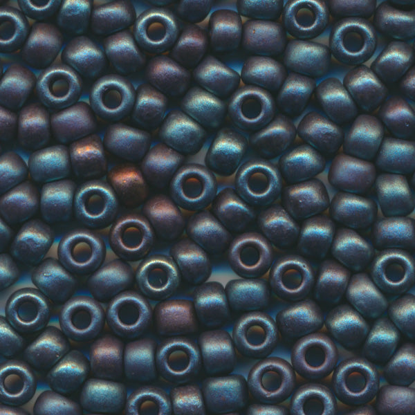 MIYUKI Round Rocaille Seed Beads #2009 Bronze Blue (Metallic Frost)