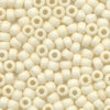 MIYUKI Round Rocaille Seed Beads #2021 Ivory Luster (Opaque Frost)