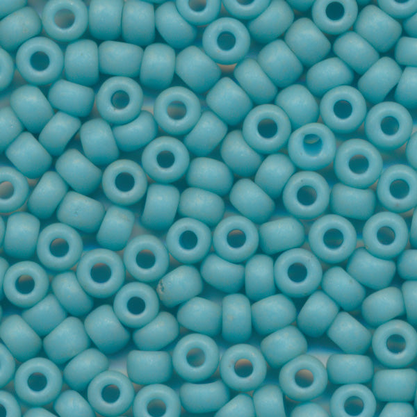 MIYUKI Round Rocaille Seed Beads #2029 Light Blue Luster (Opaque Frost)