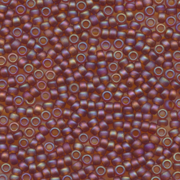 MIYUKI Round Rocaille Seed Beads #134FR Light Brown (Transparent Frost Rainbow)