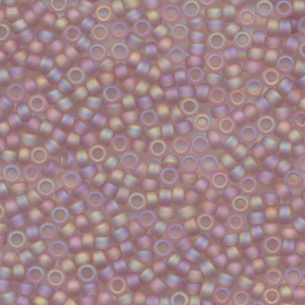 MIYUKI Round Rocaille Seed Beads #142FR Light Amethyst (Transparent Frost Rainbow)