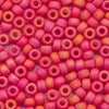 MIYUKI Round Rocaille Seed Beads #407FR Vermilion (Opaque Frost Rainbow)