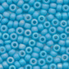 MIYUKI Round Rocaille Seed Beads #413FR Light Blue (Opaque Frost Rainbow)