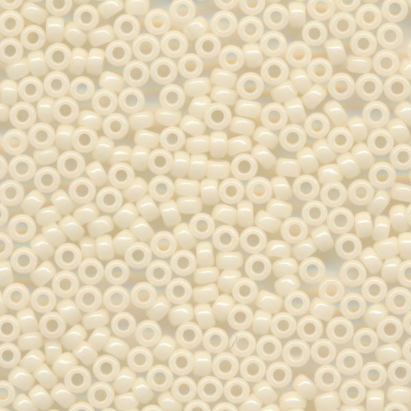 MIYUKI Round Rocaille Seed Beads #491 Ivory (Opaque)