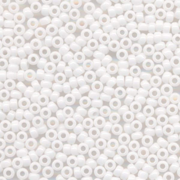 MIYUKI Round Rocaille Seed Beads #402 White (Opaque)