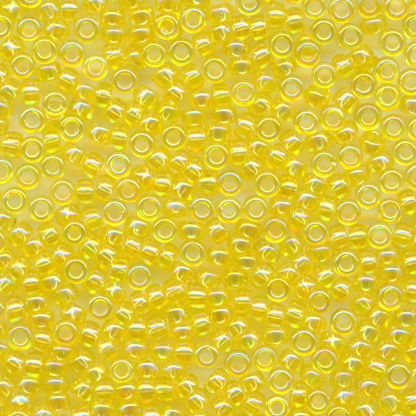 MIYUKI Round Rocaille Seed Beads #252 Yellow (Transparent Rainbow)