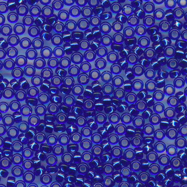 MIYUKI Round Rocaille Seed Beads #20 Cobalt (Silverline)