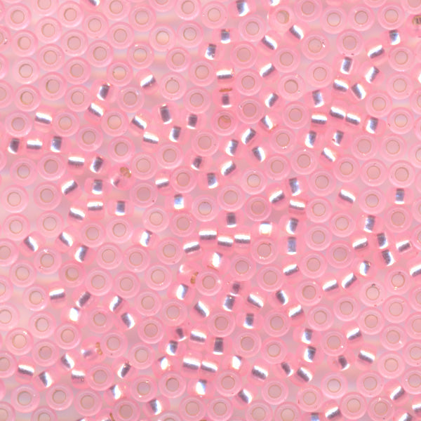 MIYUKI Round Rocaille Seed Beads #22 Dyed Light Pink (Silverline)