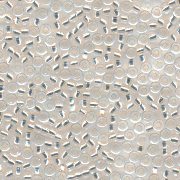 MIYUKI Round Rocaille Seed Beads #1 Crystal (Silverline)