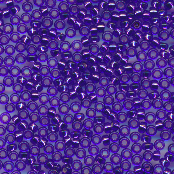 MIYUKI Round Rocaille Seed Beads #1446 Dyed Lapis (Silverline)