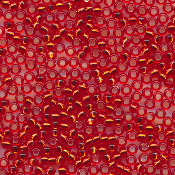 MIYUKI Round Rocaille Seed Beads #10 Light Red (Silverline)