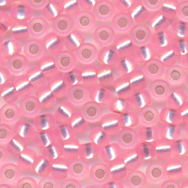 MIYUKI Round Rocaille Seed Beads #22 Dyed Light Pink (Silverline)