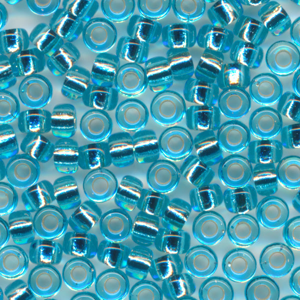 MIYUKI Round Rocaille Seed Beads #18 Aqua (Silverline)