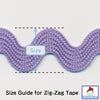 Polyester Stripe Zig-Zag Tape #02 Pansy Purple &amp; Black